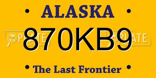 870KB9 Alaska License Plate