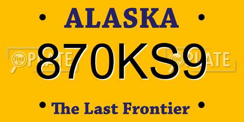870KS9 Alaska License Plate