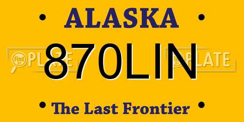 870LIN Alaska License Plate