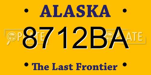8712BA Alaska License Plate