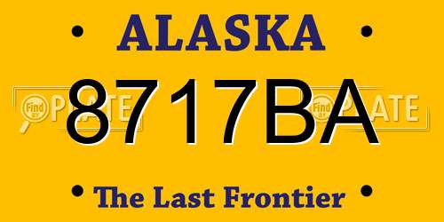 8717BA Alaska License Plate
