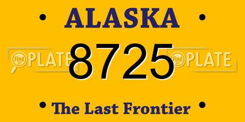 8725 Alaska License Plate