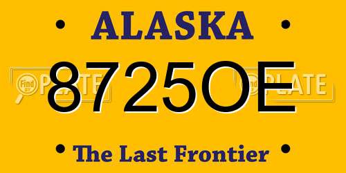 8725OE Alaska License Plate