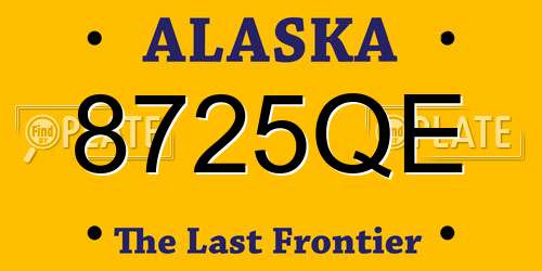 8725QE Alaska License Plate