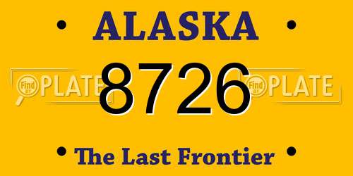 8726 Alaska License Plate