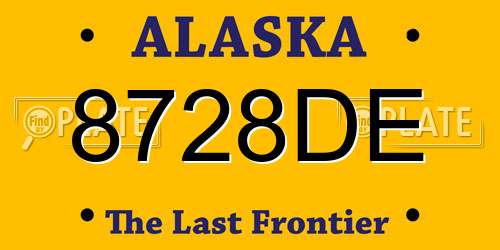 8728DE Alaska License Plate