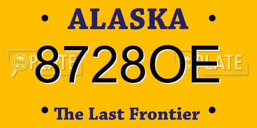 8728OE Alaska License Plate