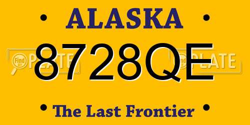 8728QE Alaska License Plate