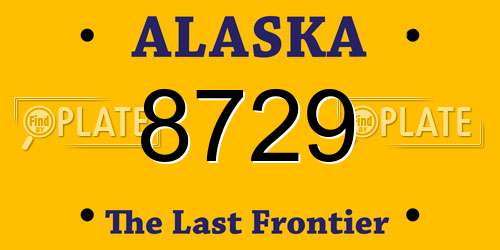 8729 Alaska License Plate