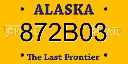 872B03 Alaska License Plate