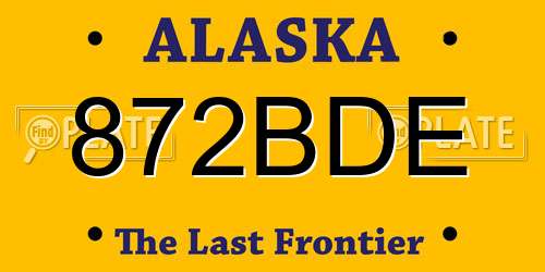 872BDE Alaska License Plate