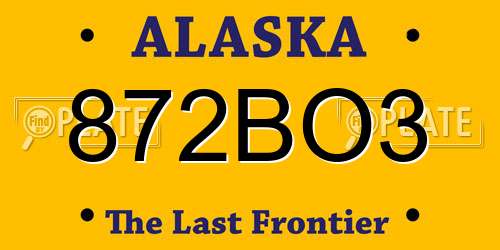872BO3 Alaska License Plate
