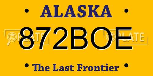 872BOE Alaska License Plate