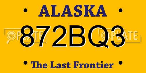 872BQ3 Alaska License Plate