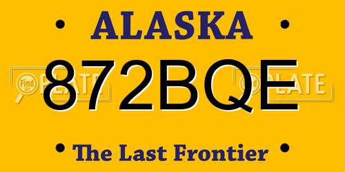 872BQE Alaska License Plate