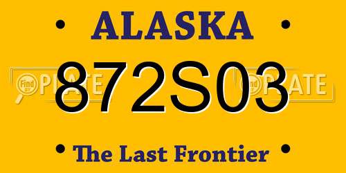 872S03 Alaska License Plate
