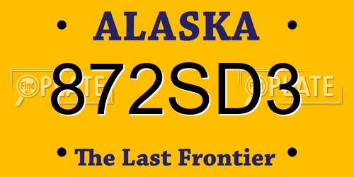 872SD3 Alaska License Plate