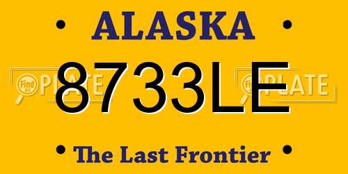 8733LE Alaska License Plate