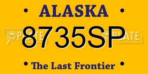 8735SP Alaska License Plate