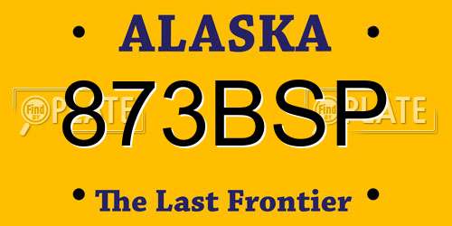 873BSP Alaska License Plate