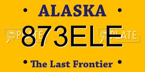873ELE Alaska License Plate