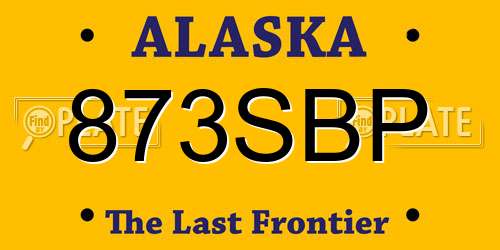 873SBP Alaska License Plate