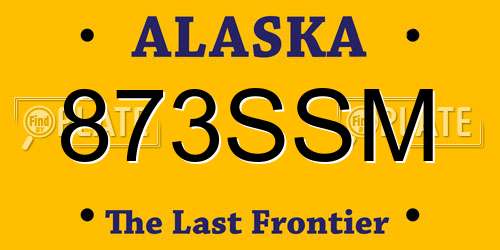 873SSM Alaska License Plate