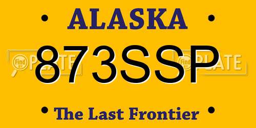 873SSP Alaska License Plate