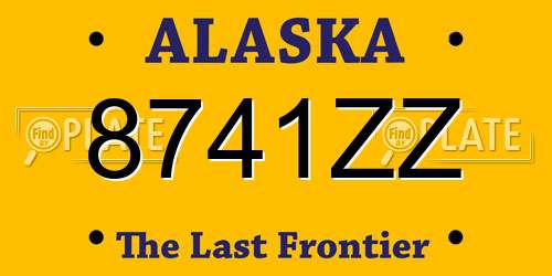 8741ZZ Alaska License Plate