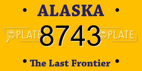 8743 Alaska License Plate