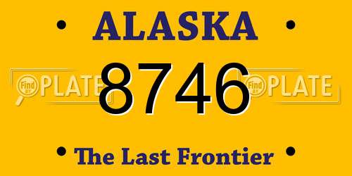 8746 Alaska License Plate