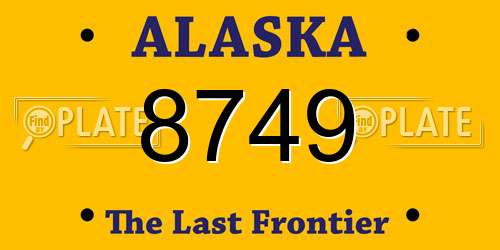 8749 Alaska License Plate
