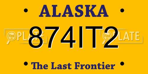 874IT2 Alaska License Plate
