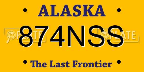 874NSS Alaska License Plate