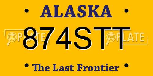 874STT Alaska License Plate