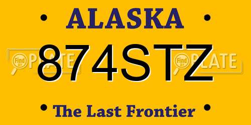 874STZ Alaska License Plate