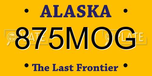875MOG Alaska License Plate