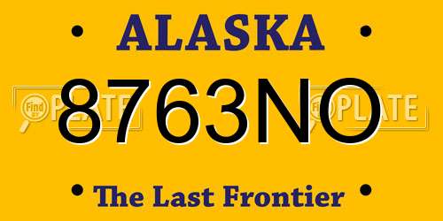 8763NO Alaska License Plate