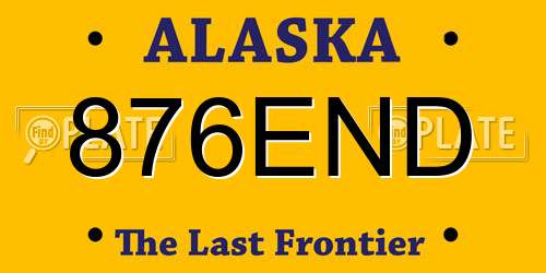 876END Alaska License Plate