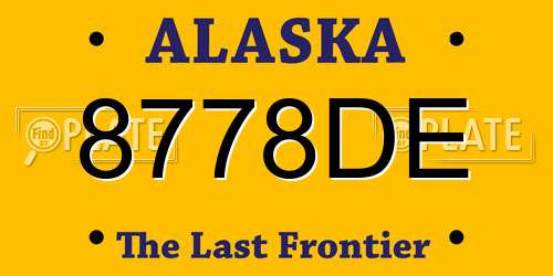 8778DE Alaska License Plate