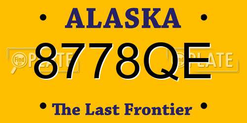 8778QE Alaska License Plate