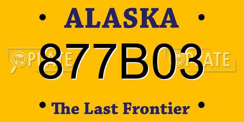 877B03 Alaska License Plate