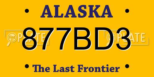 877BD3 Alaska License Plate