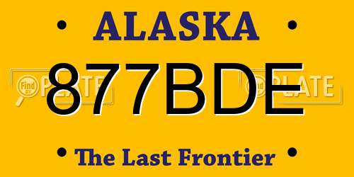 877BDE Alaska License Plate