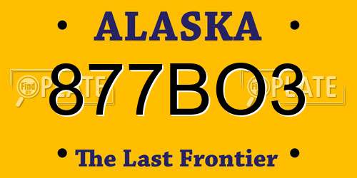 877BO3 Alaska License Plate