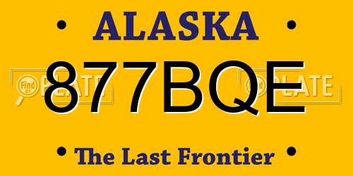 877BQE Alaska License Plate