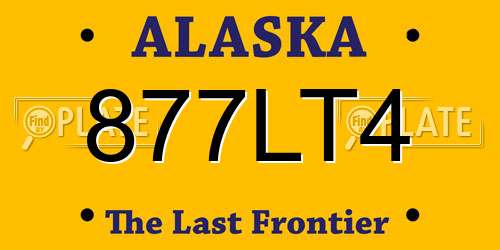 877LT4 Alaska License Plate