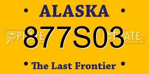 877S03 Alaska License Plate