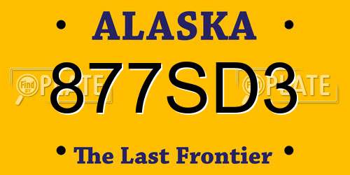 877SD3 Alaska License Plate