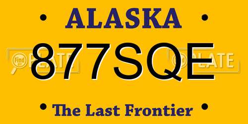 877SQE Alaska License Plate